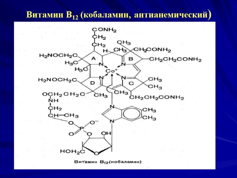Витамин В12 (кобаламин, антианемический) Витамин В12 (кобаламин, антианемический)